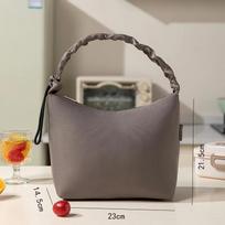 Large Capaci Lunch Bag Thermal Insulated Tote Bento Box Bag for Women Student Office Work Picnic Food Storage Cooler Handbag pilka spalva