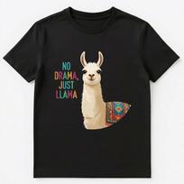 No Drama Just Llama Fun Motivational Design Unisex T-Shirt S įvairiaspalvis