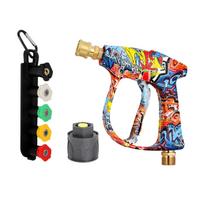 High Pressure Foam Gun 1/4 Inch Quick Connect Universal Car Wash Spray Gun Adjustable Foam Cannon with Nozzle Kit for Pressure Washer One Size black