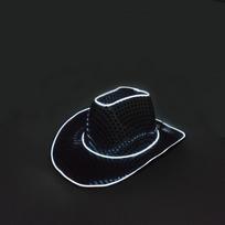 LED Luminous Denim Hat with Cool Light Sequins for Christmas Parties & Performances One Size
