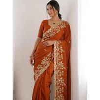 New Launch Party Wear Soft Rangoli Silk Saree Collection beige
