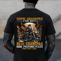 Cool Some Grandpas Play Bingo Real Grandpas Ride Motorcycles T-Shirt 2XL black
