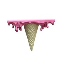 Plastic Melting Ice Cream Floating Wall Shelf Wall-Mounted Wall Storage Rack  Bedroom Use rožinė