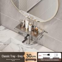 No-Drill Wall-Mounted Bathroom Shelf for Mirror, Faucet, and Vanity