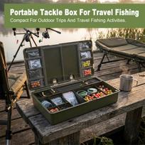 Carp Fishing Tackle Box Bait Storage Box Compact Design for Fishing Accessories Hooks and Lines European Style Rig Organizer Green