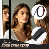 Black Peel and Stick Mirror Border Trim - Flexible Self-Adhesive for Wall, Ceiling, Floor, Cabinet, (5m 0.8cm) One Size