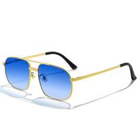 HBK New Pilot Sunglasses for Men Fashion Retro Double Bridge Girder Metal Sun Glasses Women UV400 Male Trending Products Shades As Photos Showing