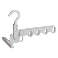 Space-Saving 5-Hole Foldable Hanger - Portable & Durable for Travel, Dorms, and Home Use, Drying Racks pilka spalva