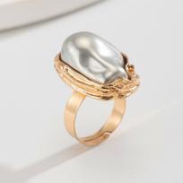 Baroque Special-Shaped Pearl Ring - Retro Irregular Alloy Design AVE