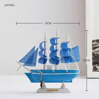 Kūrybinga medinė piratų laivo statulėlė europietiško stiliaus buriavimo stalas biuras namų interjeras mėlyni rankdarbiai ornamentai dekoracija dovanos