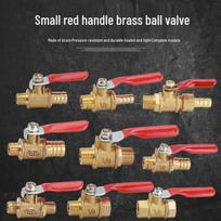 Copper Quick Connect Ball Valve with Red Handle, Green Pagoda, and Thickened Male/Female Threads (1/8 , 1/4 , 3/8 ). 1/8'' Male Thread * 8mm Pagoda Ball Valve