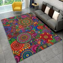 Bohemian Style Mandala Area Rug With Colorful Artistic Floral Geometric Patterns Soft Decorative Carpet For Living Room Bedroom 40x60CM