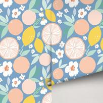 Self Adhesive Wallpaper Fresh Lemon Orange Peel and Stick Removable Waterproof Prepasted Wallpaper Wall Mural 38x120CM