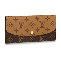 Louis Vuitton Emilie Wallet Brown Monogram Reverse Canvas Women Wallets M82157 Gift Set(Basic Set+Box+Shopping Bag)