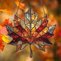 Maple Leaf , Acrylic Stained Glass Window Decorations, Maple Leaf Decorations, Window And Wall Hangings, Thanksgiving Fall Party Supplies. One Size