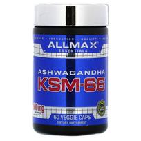 ALLMAX, Essential, Ashwagandha KSM-66, 600 mg, 60 daržovių kapsulių (300 mg vienoje kapsulėje)