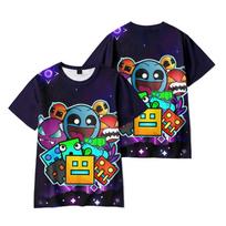 Geometry Dash T-shirt Round Neck Short Sleeve Casual Top Tee Fashion Crewneck Tee Summer Plus Size Clothes XS