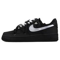 Nike Air Force 1 Black Warrior Coverage Low top Skateboard Shoes Men's Matte Black Silver CW2288-001(TeamJ-) 43