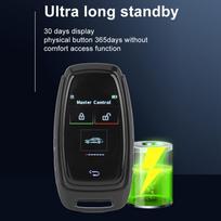 Išmanusis automobilio LCD raktas, lietimui jautrus ekranas, Bluetooth 5.0 jungtis, įėjimas be rakto, sklandus lietimas modeliams su vieno mygtuko paleidimu juoda