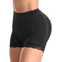 Besiūliai moteriški klubų ir sėdmenų pakėlėjai su nėrinių apdaila ir didelio elastingumo kempinėlėmis 4XL juoda