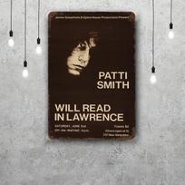 Patti Smith Retro Vintažinis skardinis ženklas Plakatas Dekoratyvinė lentelė Metalinė plokštelė Sienų dekoras 20x30cm（7.8x11.8inch） gray