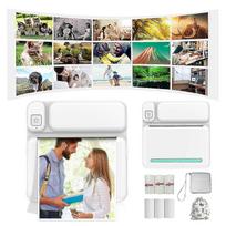 NAUJOS nešiojamos Bluetooth terminės spausdintuvės 57mm Mini belaidžiai POS terminio vaizdo nuotraukų spausdintuvai Android IOS mobiliesiems telefonams FLYE1984 mėlyna