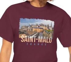 Saint-Malo France coastal watercolor T shirt | French seaside travel tee 3XL