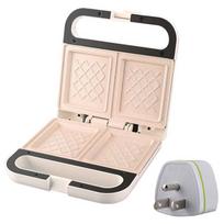 2-Slice Sandwich Toaster with 6 Adjustable Temperature Ceramic Coating Waffle Machine Compact Breakfast Maker for Family Use beige