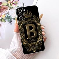 For Samsung Galaxy S21 Plus Ultra 5G Case Luxury Initial Letter Crown Silicone Soft Phone Cover for Samsung S 21 S21+ S21FE Case Samsung S21 5G