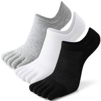 3 poros vyriškų penkių pirštų kojinių Vienspalvės Elastingos Patvarios Kvėpuojančios Tinklelio Kulkšnies Kojinės Laisvalaikio Sportinės Nematomos Pirštų Kojinės Vasarinės EU 39-45 gray