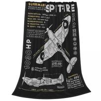 Supermarine Spitfire Fuzzy Blankets Fighter Pilot Aircraft Airplane Awesome Throw Blanket Home Hotel Sofa 200x150cm Bedspreads 130x150cm51x59in