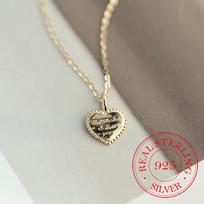 S925 Sterling Silver Classic Love Heart Choker Necklace Pendant for Women 14K Gold Plated Necklaces Wedding Party Jewelry Gift sidabras