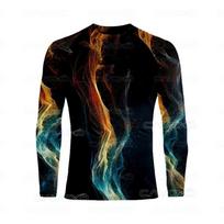 T-shirt Surfing Suit UPF50 Sunscreen Beach Swimsuit Diving Jellyfish Long Sleeve Split Top 2XL