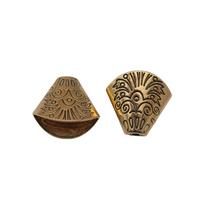 Tassel Cap sAssorted Pattern Cord Ends For Kumihimo And Leather Bracelet Making A01-4pcs-18x19x10mm