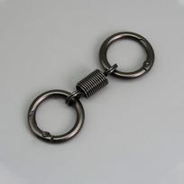 Personality Spring Double Coil Keychain Carabiner Buckle Key Rings Anti-lost Climbing Hook Car Keychians Accessories Gift bronza