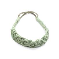 Virvė Mažas Ramunėlės Gėlės Elastinga Plaukų Juosta Etninio Stiliaus Nertas Bandana Moteriškas Plaukų Šalikas Bohemiška Galvos Juosta Makramė Plaukų Juosta XXS beige