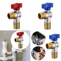 Angle Stop Valve 1/2'' Plumbing Fitting Brass Hot Cold Water Faucet Valve Water Valve for Kitchen Sink Heater Bathroom Basin Red