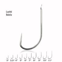 Barbless White Tilapia Fishing Hooks - Bulk Fishing Gear Accessories Tilapia White Sleeve 7#