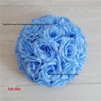Artificial Rose Flower Balls (35cm-60cm) for Wedding and Festival Ceiling Decorations 35cm šviesiai mėlyna spalva