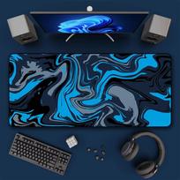 Blue Large Gaming Mouse Pad XXL Strata Liquid Deskmat NonSlip Rubber Game Mouse Mat Computer Keyboard Mats Big Mausepad Gamer 800x300x2mm
