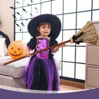 Sound Activated Plastic Witch Broomstick Witch Broom Realistic Wizard Flying Broom for Halloween Party Decor Haunted Dancing China Mainland