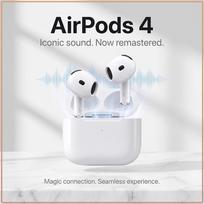 AirPods 4 Wireless Bluetooth Earphones One Tap Magic Connection Type-C Charging Case Lightweight Comfort Stereo Headset balta