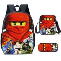 Ninjago Bendradarbiavimo 17 colių moksleivio kuprinė 3 dalių rinkinys 20L Didelės talpos mokyklinė kuprinė Vandeniui atspari Patvari Daugiafunkcinė Laikymo Unisex
