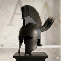 Achilles Warrior Helmet Costume – Black Greek Spartan Style Helmet Inspired by Troy for Cosplay, LARP & Historical Reenactment gray