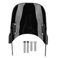 Motorcycle Front Windshield Unbreakable PMMA Panel Front Wind Deflector with Mount Bracket for Scram Black