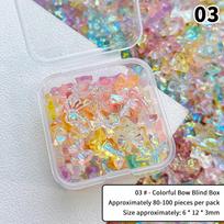 1Box Mixed Ribbon Bow Nail Charm Resin Cartoon Nails Decoration Nail Art Diy Nails Accessories Stereoscopic as the picture