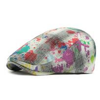 Vintage Graffiti Beret Women's Tie-Dye Peaked Cap Men's Hat Progressive Cap violetinė
