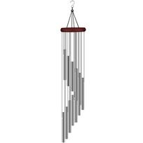 12-Tube Metal Wind Chime, 23  Silver Aluminum Alloy Windchimes for Garden/Patio/Home Decor/Rotating Hanging Decor Gift sidabras