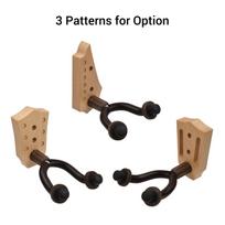 Beech Wood Guitar Wall Mount Hanger Wall Hook Holder Stand with Iron Steadying Bars for Electric Acoustic Guitar Bass