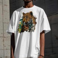 Vibrant Leopard Watercolor Print Unisex Tee Animal T-Shirt Nature Inspired XL